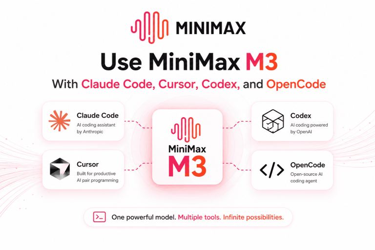 MiniMax M3 integration with Claude Code, Cursor, Codex, and OpenCode development tools